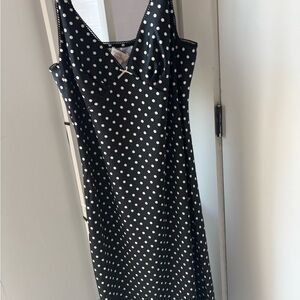 Camila Coelho Black and White Slip Dress V-Neck Sleeveless